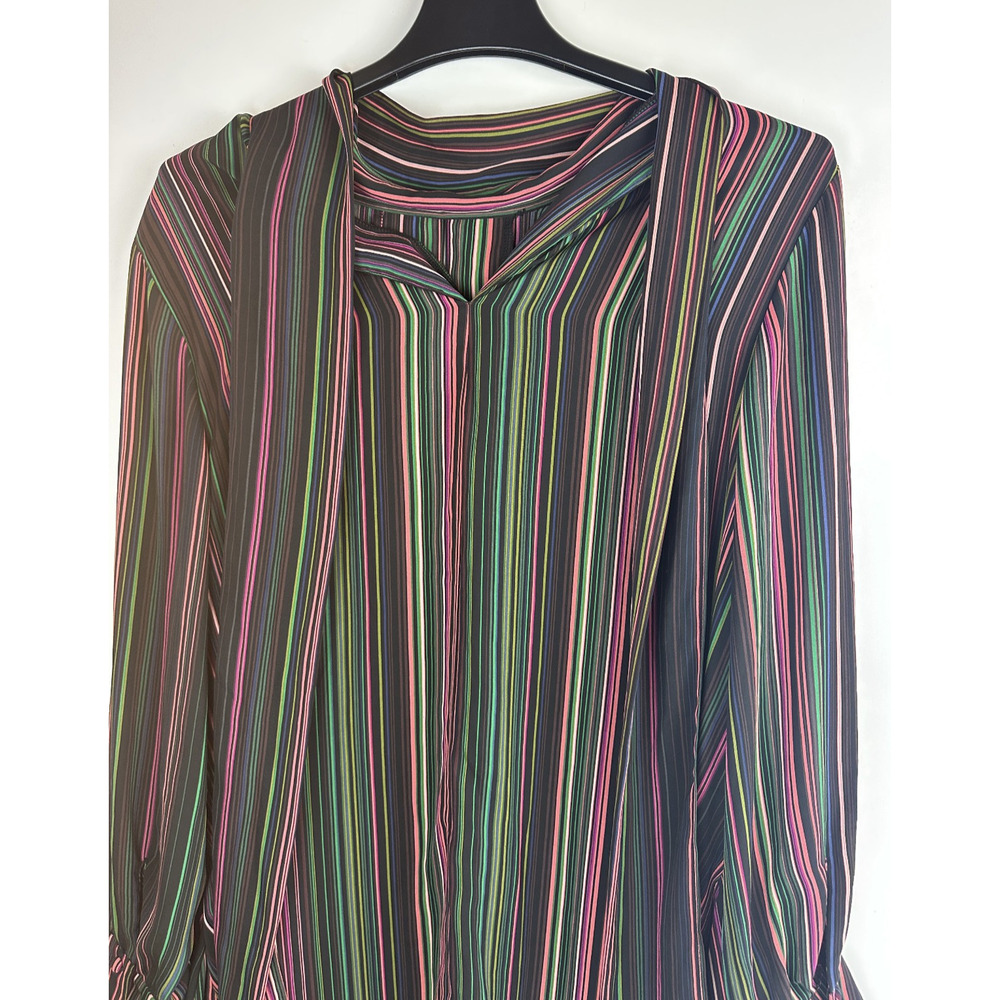 NWT City Chic Illusion LS Stripe Shift Mini Dress / Tunic Top Tie Plus Size 18 - Picture 4 of 14